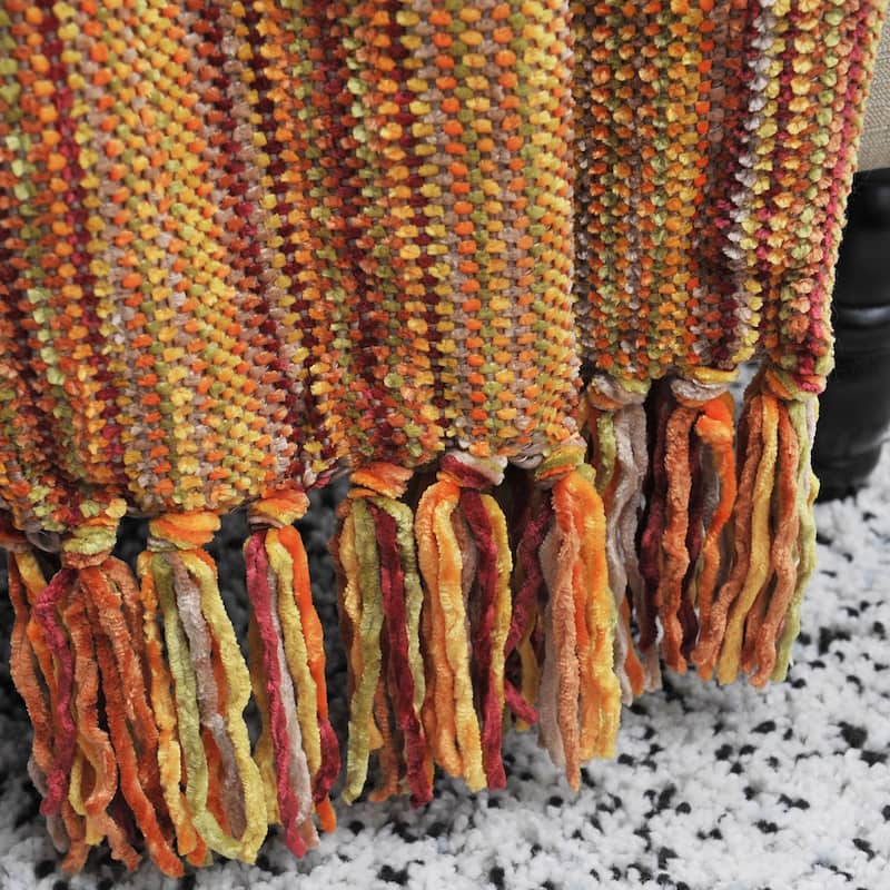 Multi Color Crystal Chenille Throw Blanket