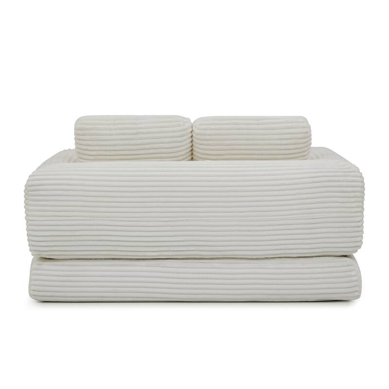 2-in-1 Folding Convertible Sofa Bed, Modern Corduroy Sleeper Couch