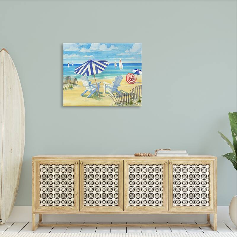 Stupell Summer Sun Sailboat Chairs Stretched Canvas Wall Art, Design by Paul Brent