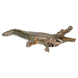 Ambrose Diamond Encrusted Chrome Plated Crocodile Figurine