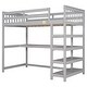 preview thumbnail 14 of 28, Twin Size Loft Kids Bed with Desk, Storage Shelves, Solid Wood, Space-Saving Design, Grey