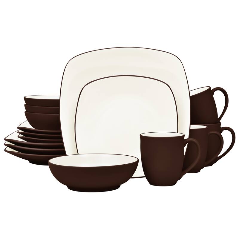 Noritake Colorwave 16-Piece Square Set, Service For 4 - Chocolate
