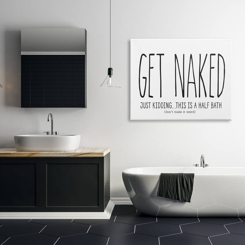 Stupell 'Get Naked' Funny Word Bathroom Canvas Wall Art - Multi-Color