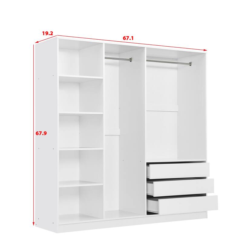 Roomfitters Open Wardrobe Closet System, Freestanding Armoire and Large Storage Organizer with Hanging Rails