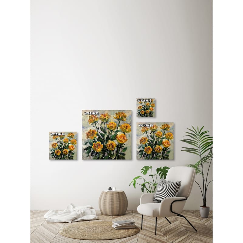 Summertime Roses Print on Wrapped Canvas
