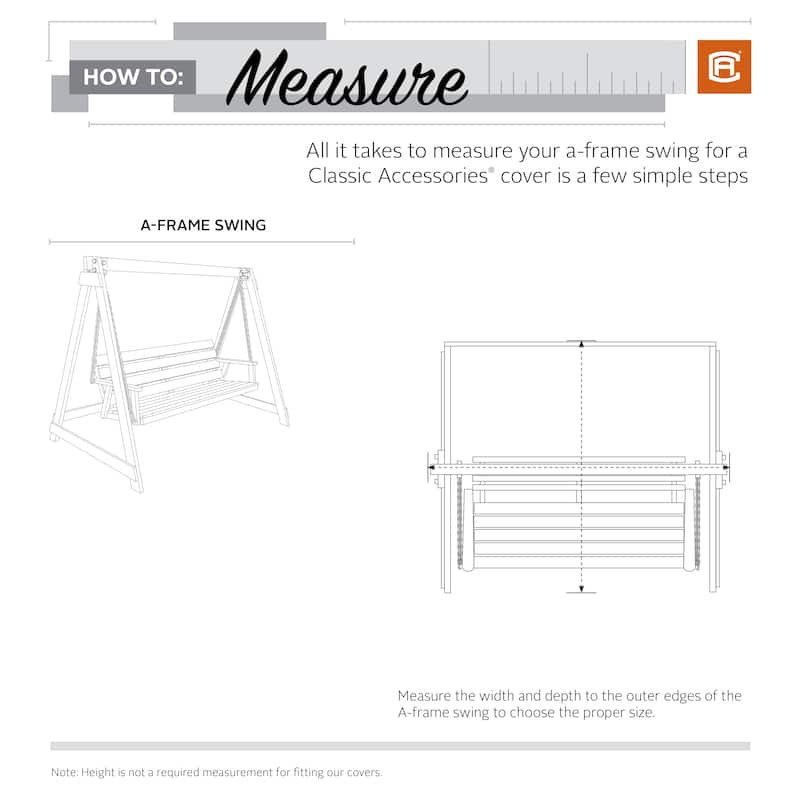 Classic Accessories Veranda Water-Resistant 72 Inch A-Frame Swing Set Cover