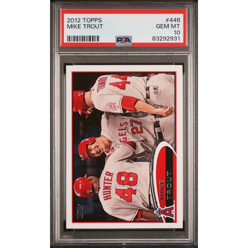 Mike Trout 2012 Topps Baseball Card #446 Graded PSA 10 - 8'6" x 11'6"