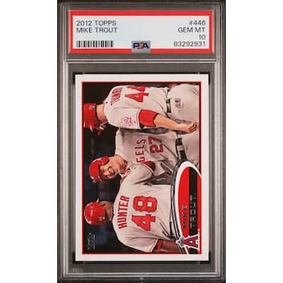 Mike Trout 2012 Topps Baseball Card #446 Graded PSA 10 - 8'6" x 11'6"