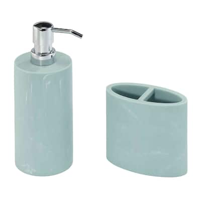 Nicole Miller Kendall Oasis Toothbrush & Lotion Dispenser Set - Bath Acc 2pc Set - TB, LP