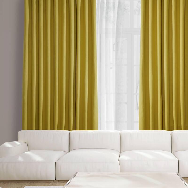 Exclusive Fabrics Faux Linen Extra Wide Room Darkening Curtain Panel