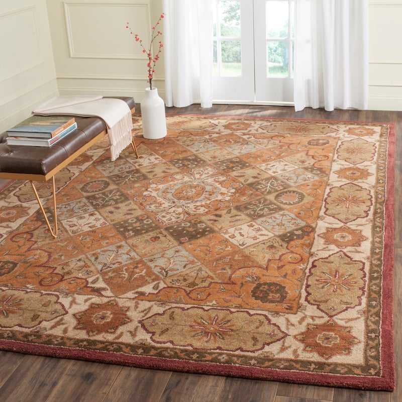 SAFAVIEH Handmade Heritage Woven Lattice Traditional Oriental Wool Rug - 6' x 9' - Rust/Ivory