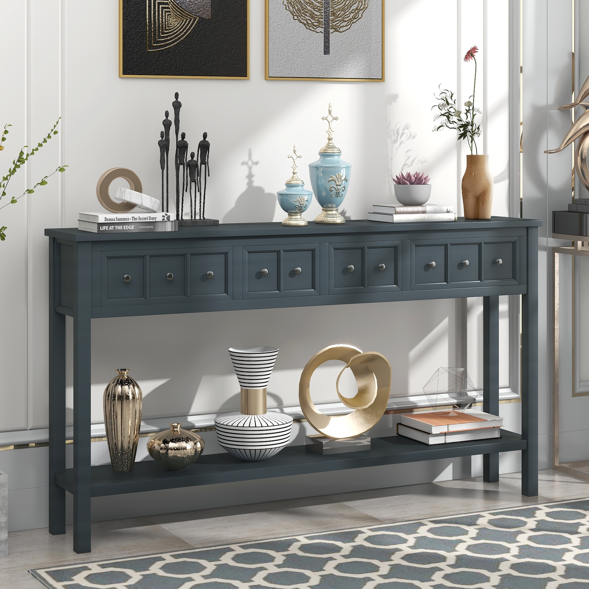 Small navy console table cheap