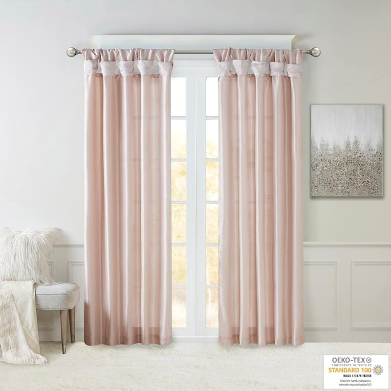 Twist Tab Lined Window Curtain Panel 50x108"