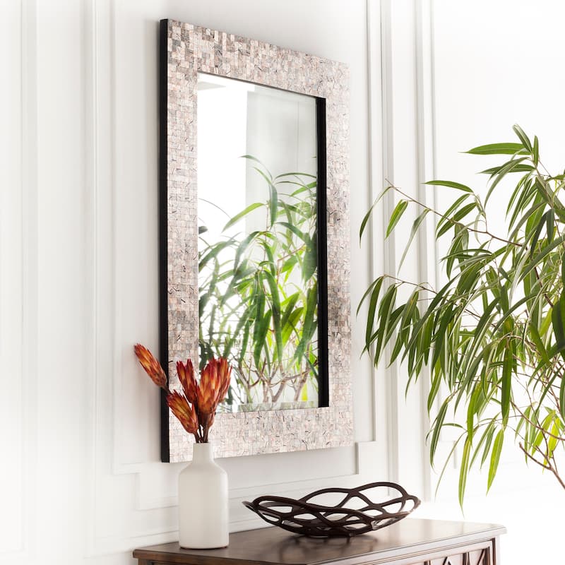 Oldham Mother of Pearl Inlaid Rectangular Wall Mirror - 28" x 40"