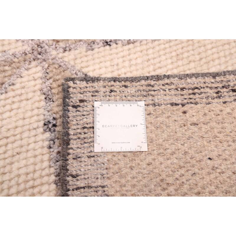 ECARPETGALLERY Hand-knotted Tangier Taupe Wool Rug - 5'0 x 7'11