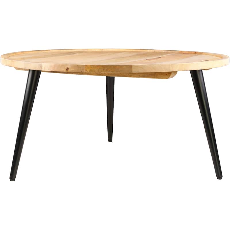Zion Mid-Century Modern Wooden Round Coffee Table