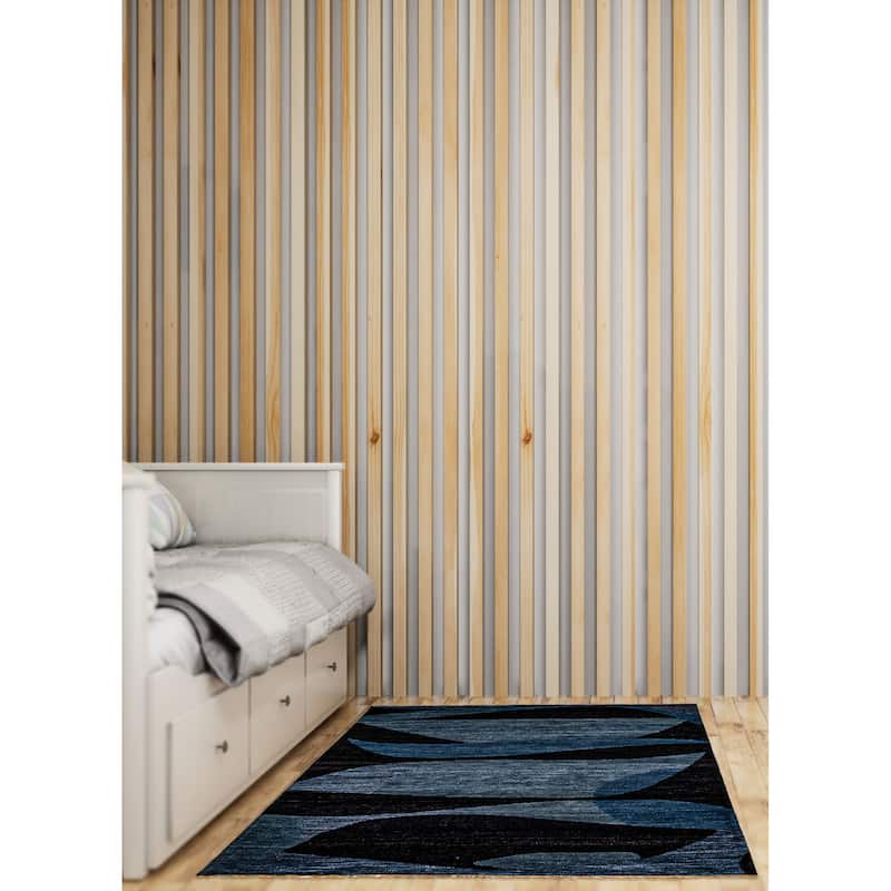 ECARPETGALLERY Hand-knotted Peshawar Ziegler Blue Wool Rug - 4'10 x 6'7