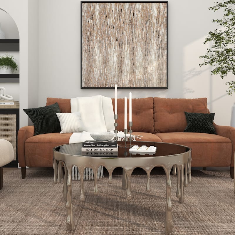 Marble Tic Tac Toe Game Set with Gold Inlay - White or Black - Roche River Decor