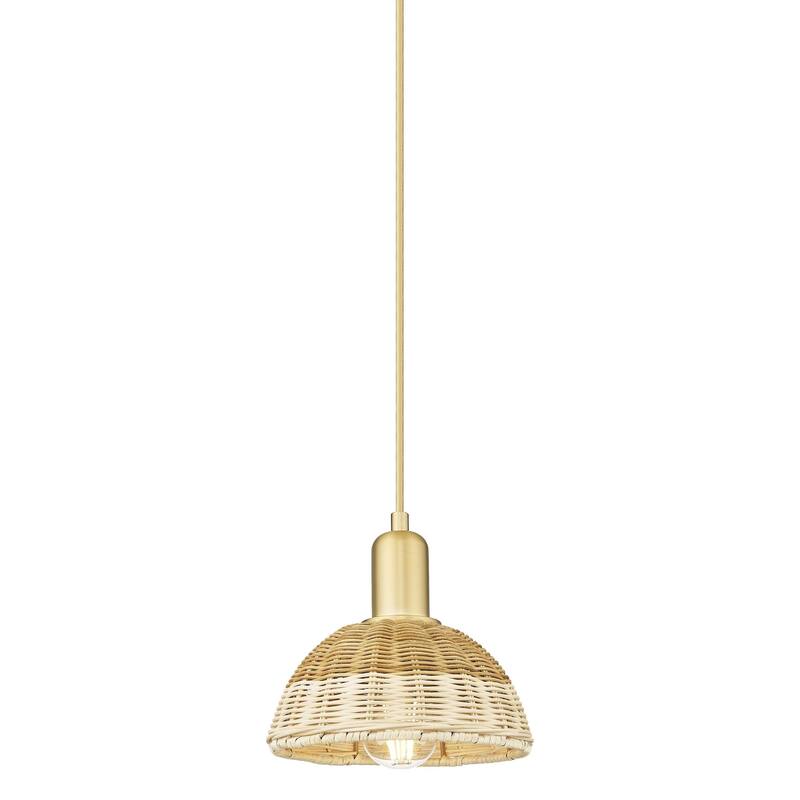Innovations Lighting 716-1P-10-8 Natural Ballston Dome Pendant 2 - Satin Gold / Natural