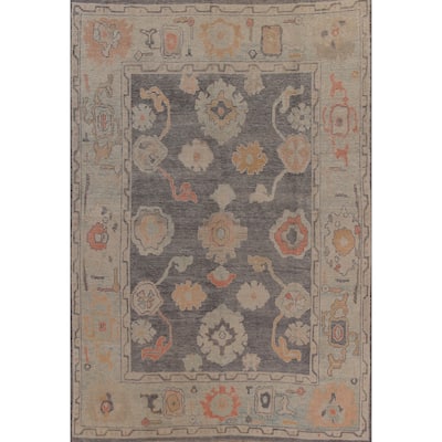 Hand Knotted Oriental 100% Wool Carpet Transitional All-Over Greys & Charcoal Oushak Area Rug - 11' 7'' X 8' 10''