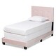 preview thumbnail 12 of 18, Caprice Contemporary Glam Velvet Fabric Twin Size Panel Bed Pink