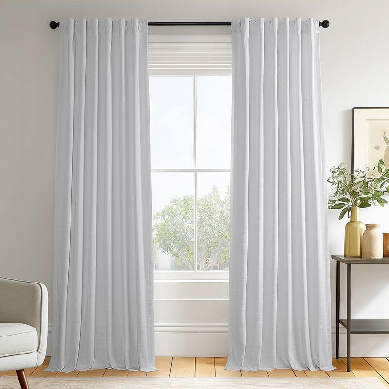 Exclusive Fabrics Ravello Burnout Velvet Curtains (1 Panel) Room Darkening Curtains For Bedroom & Living Room Curtains