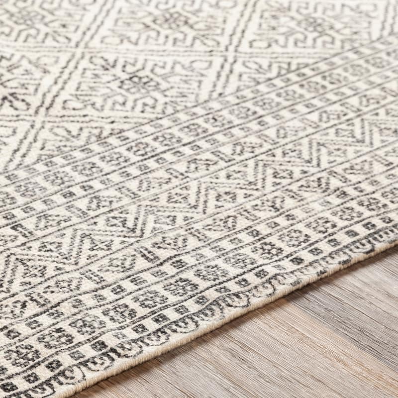 Livabliss Carnoustie Handmade Boho Border Cotton Area Rug