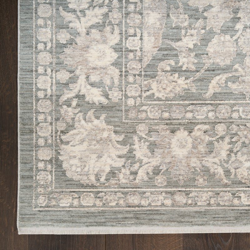 Nourison Shadows Indoor only Green Persian Area Rug - Sage/Ivory - 5' 3" x 7' 3" - Rectangle