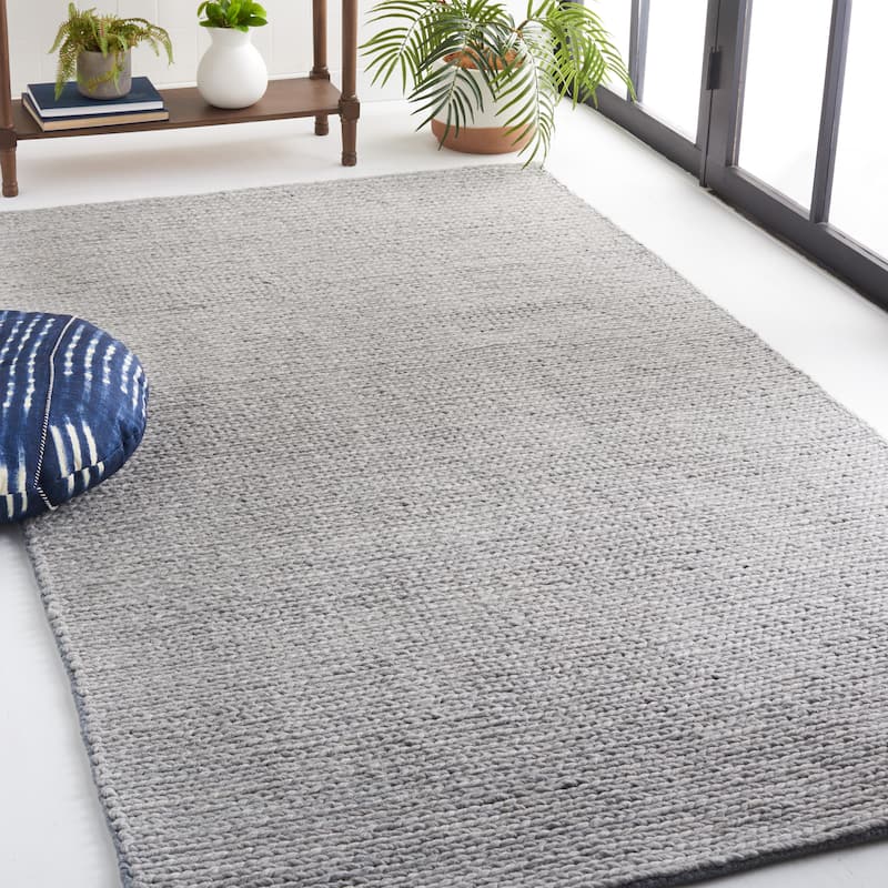 SAFAVIEH Handmade Natura Nhuan Geometric Wool Rug - 8' x 10' - Steel