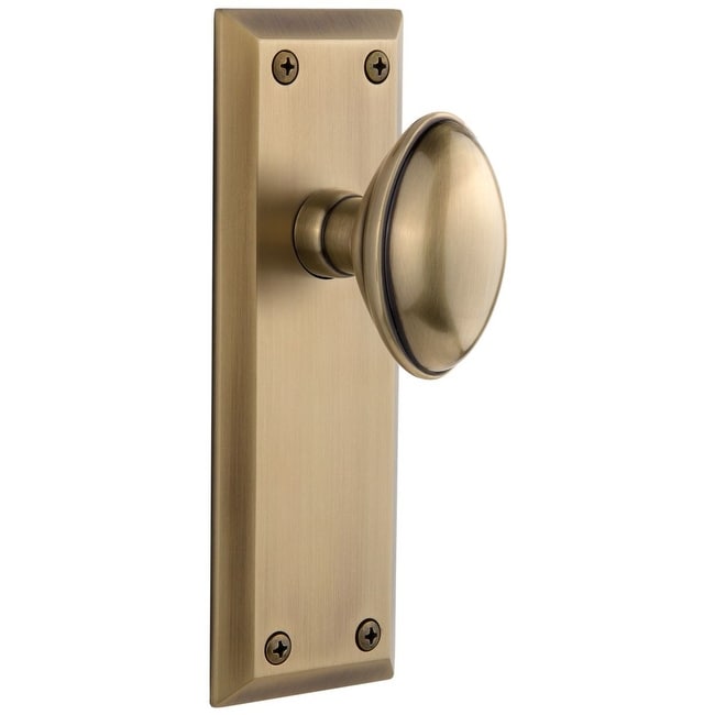 Grandeur Fifth Avenue Solid Brass Rose Dummy Door Knob Set with Eden
