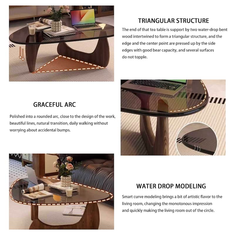 Contemporary Minimalist Glass Coffee Table for Compact Living Spaces