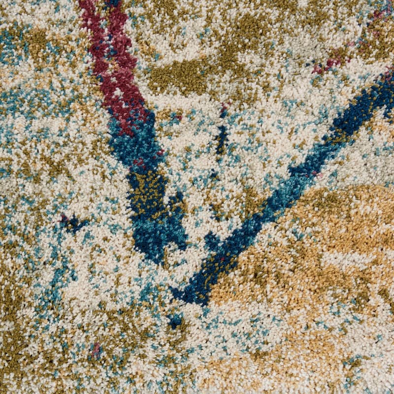 Feni Power Loomed Distressed Abstract Modern Stain Resistant Area Rug By HomeRoots - 72' X '48' X '0.75