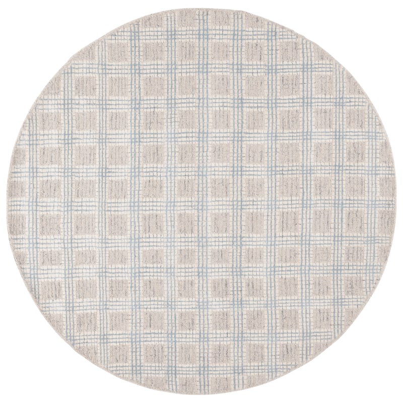 SAFAVIEH Handmade Ebony Judit Modern & Contemporary Wool Rug - 6' Round - Silver/Ivory