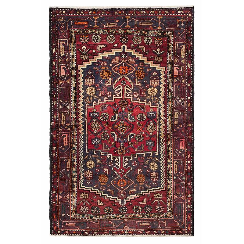 ECARPETGALLERY Hand-knotted Andelz Red Wool Rug - 4'6 x 7'1