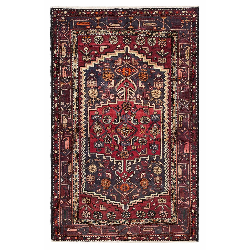 ECARPETGALLERY Hand-knotted Andelz Red Wool Rug - 4'6 x 7'1