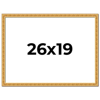 26x19 Frame Gold Real Wood Picture Frame Width 1 inches | Interior