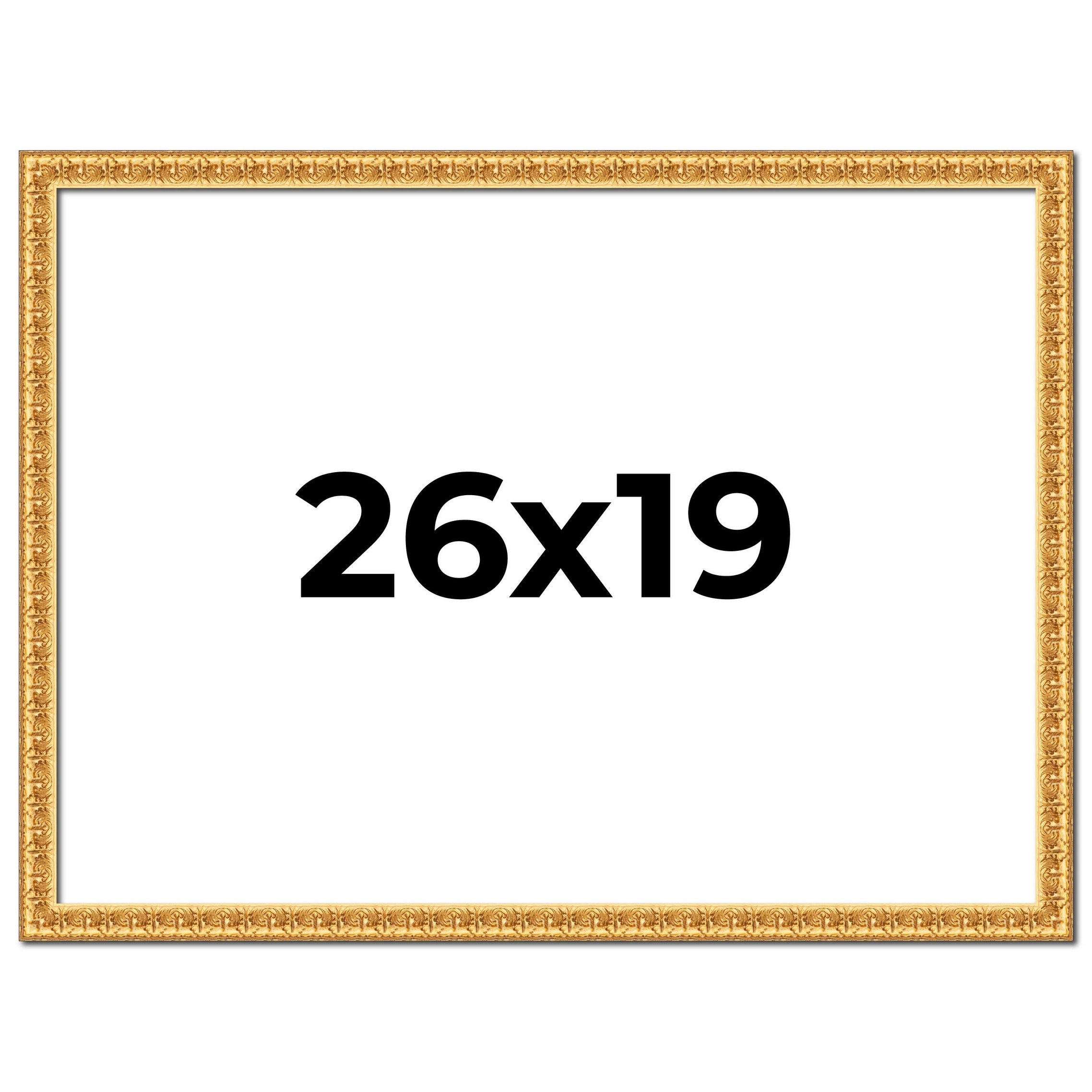 26x19 Frame Gold Real Wood Picture Frame Width 1 inches | Interior