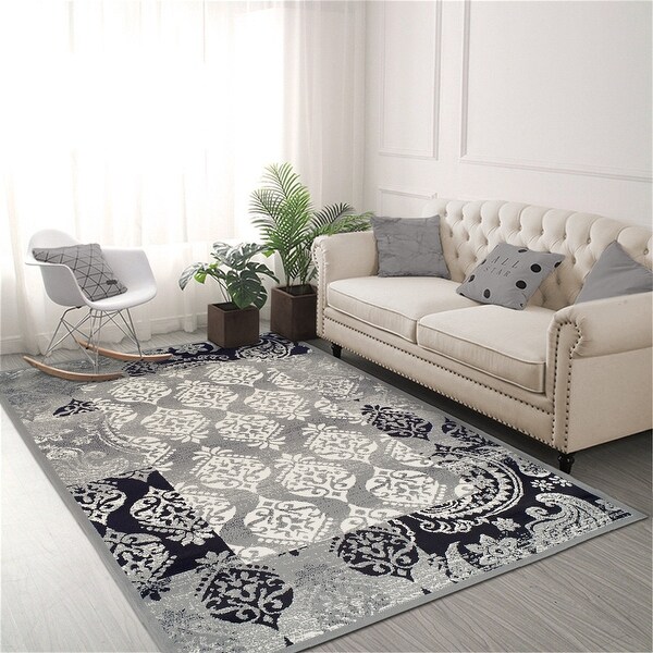 Contemporary Modern Paisley  Indoor Outdoor Area Rug 8x11 7'8" x 10'10" 