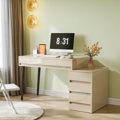 Reversible Computer Desk with 5 Drawers