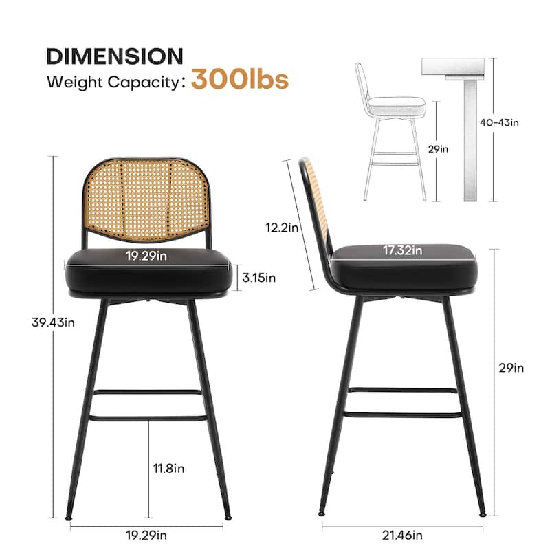 26"/29" Counter Height Swivel Bar Stools Set of 2/3/4