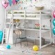 preview thumbnail 14 of 25, Wood Loft Bed Sturdy Frame with Desk and Shelves,2 Drawers,Twin Size White