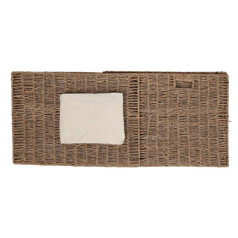 Reed Handwoven Seagrass Laundry Hamper with Lid and Removable Liner, Natural