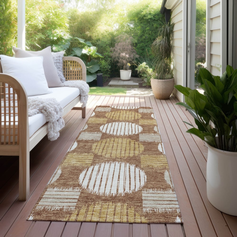 Machine Washable Indoor/ Outdoor Chantille Dotty Contemporary Rug