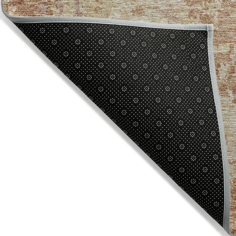 Machine Washable Indoor/ Outdoor Abstract Contemporary Chantille Rug