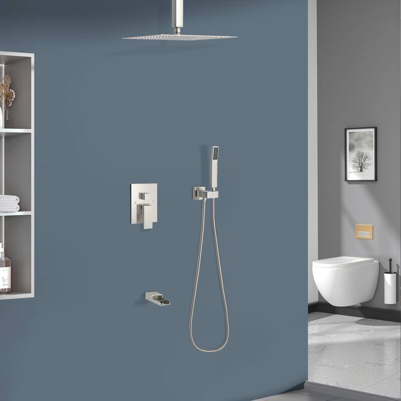Topcraft 12-inch Ceiling Mount Square Shower System with Rough-in Valve - 12*12