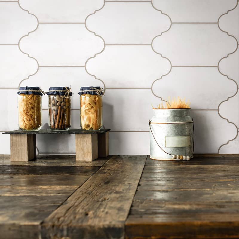 Merola Tile Alhama Provenzal White 6-1/4" x 12-3/4" Porcelain Floor and Wall Tile - Sample swatch