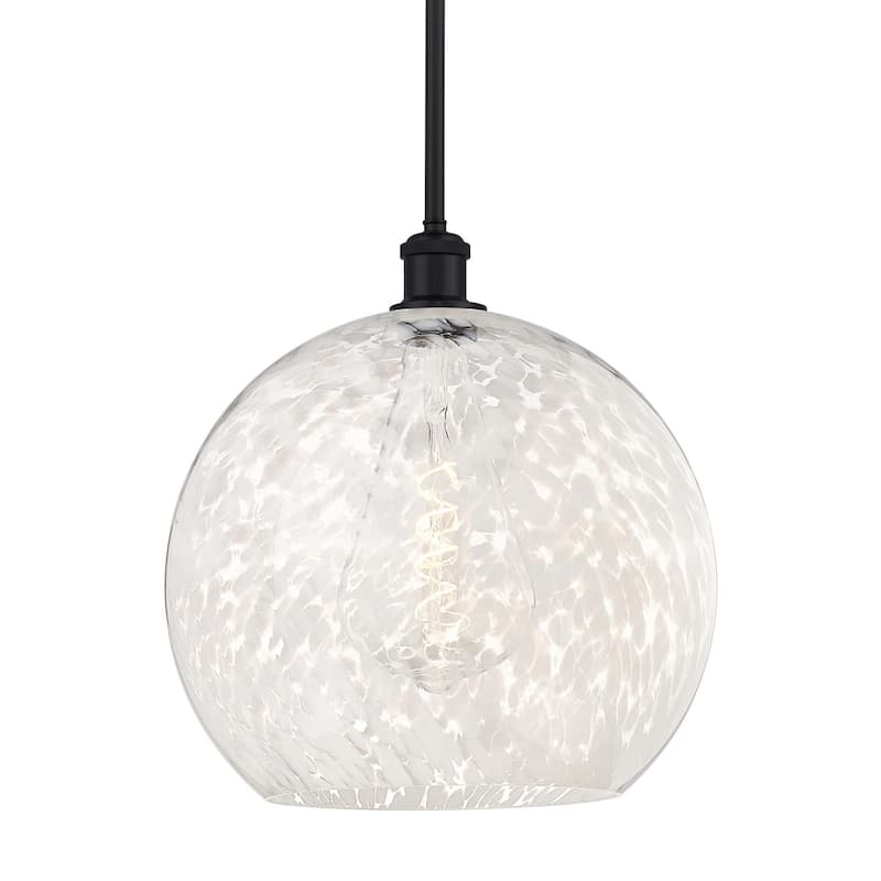 Innovations Lighting 516-1S-17-14 White Mouchette Pendant White - Matte Black / White Mouchette