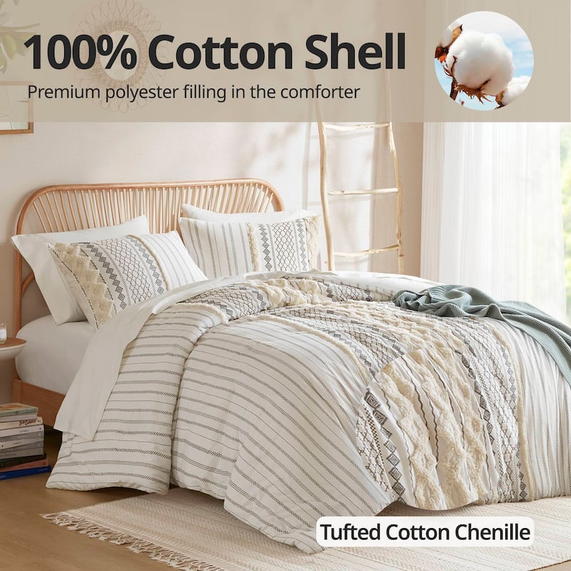 INK+IVY Imani Cotton Printed Comforter Set with Chenille