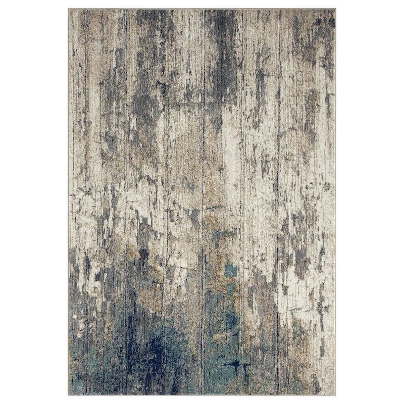 Milan Collection Abstract Blue Area Rug - 2'1 x 3'3"