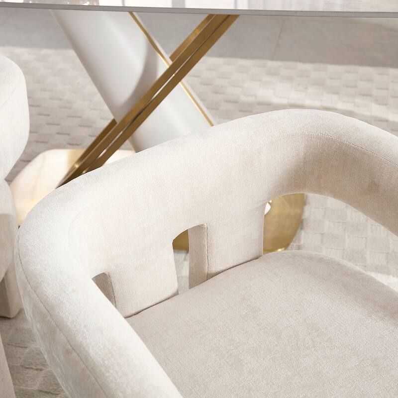 2PCS Barrel Chenille Side Chair